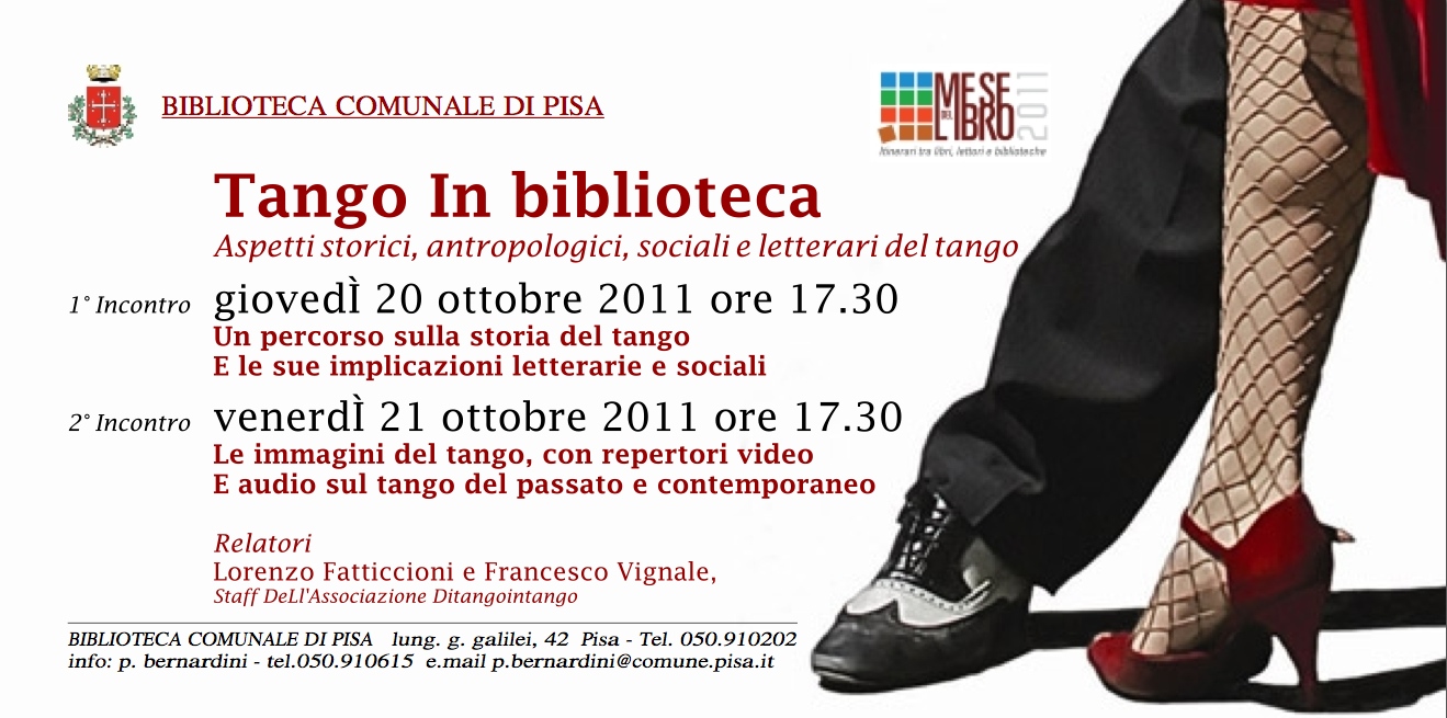 Tango in Biblioteca, 20 e 21 Ottobre Pisa